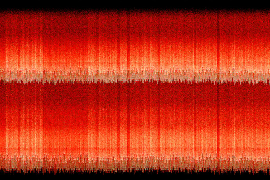 Spectograph of a covert communications radio broadcast (numbers station)